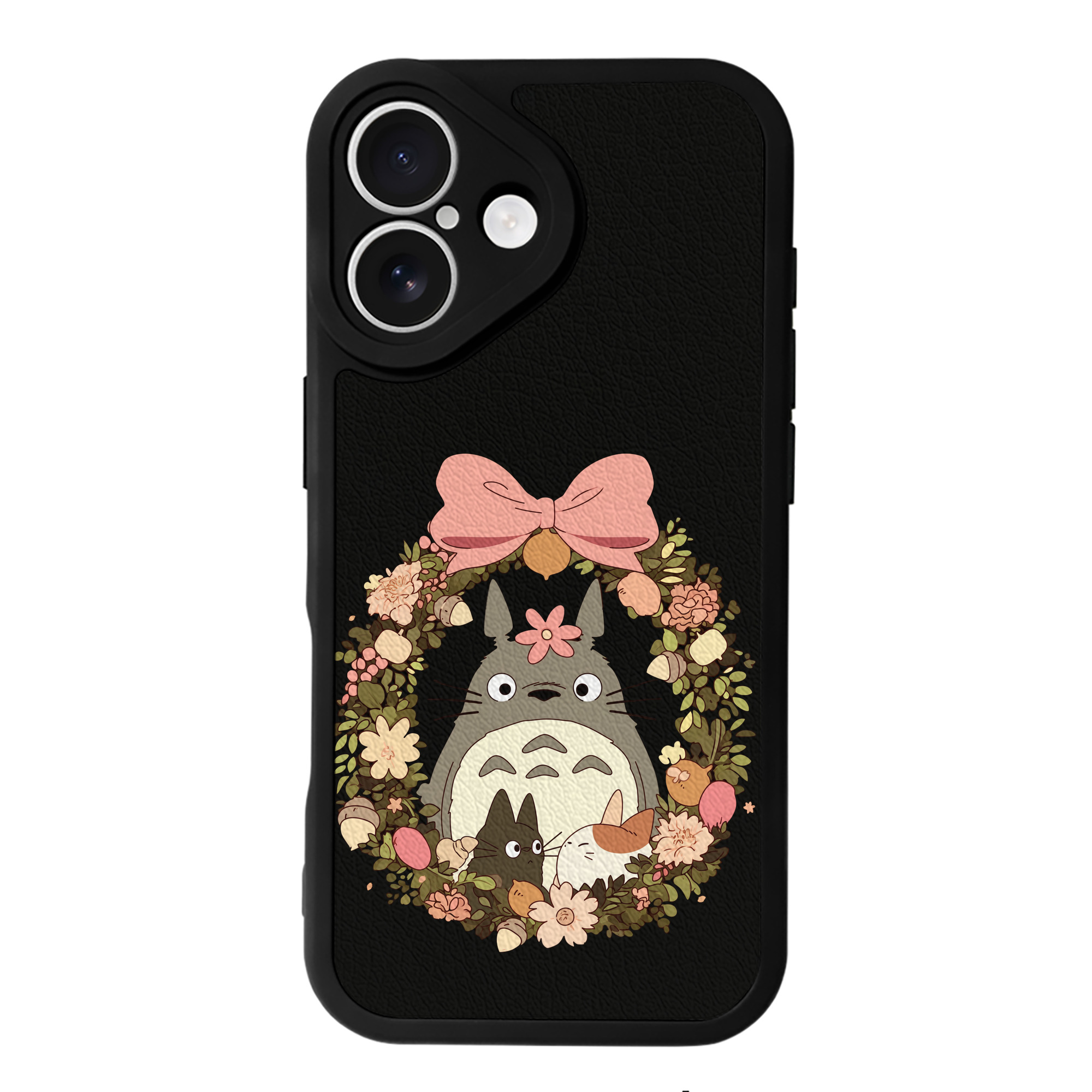 （画像用） となりのトトロ 草壁メイ 草壁サツキ My Neighbor Totoro Satsuki Kusakabe Mei Kusakabe 【iPhone 16シリーズ対応】シリコンスマホケース（レザー調） 材質：シリコン